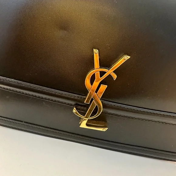 Yves Saint Laurent Black Crossbody Bag with Gold Logo - Picture 2 of 9